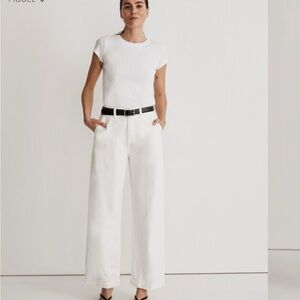 Madewell The Harlow Wide-Leg Jean Baggy Straight in Tile White- Size 23